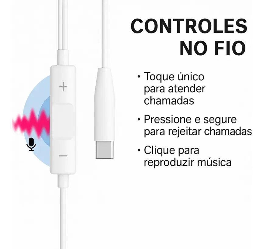 Fone de Ouvido Apple EarPods MTJY3AM/A USB-C